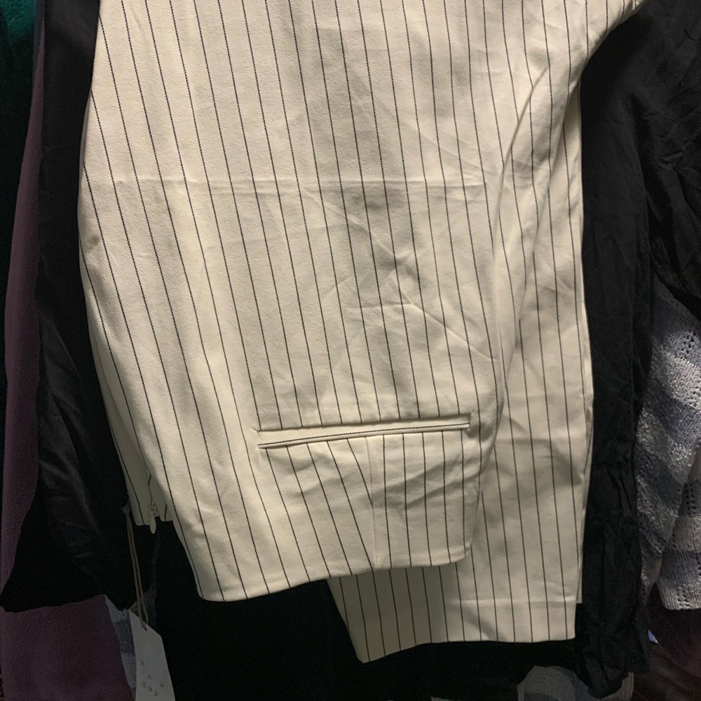 Bundle deal! Black Women's Top & Crean and black 
striped pants. - Picture 4 of 4